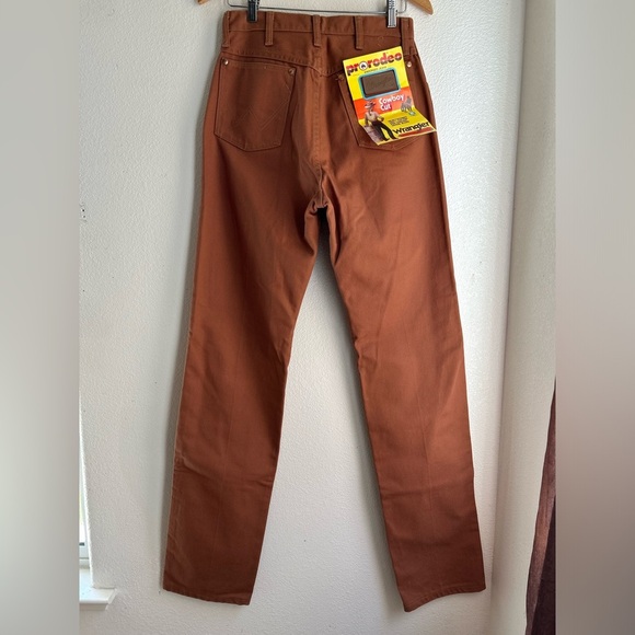 NEW Wrangler | Rare 60s 70s Vintage Rust Orange Straight-Leg Jeans - Picture 6 of 12